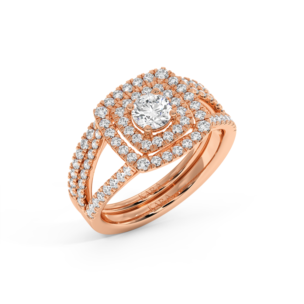 Set Inele cu Diamant central de 0.37 ct si Diamante laterale de 0.82 ct