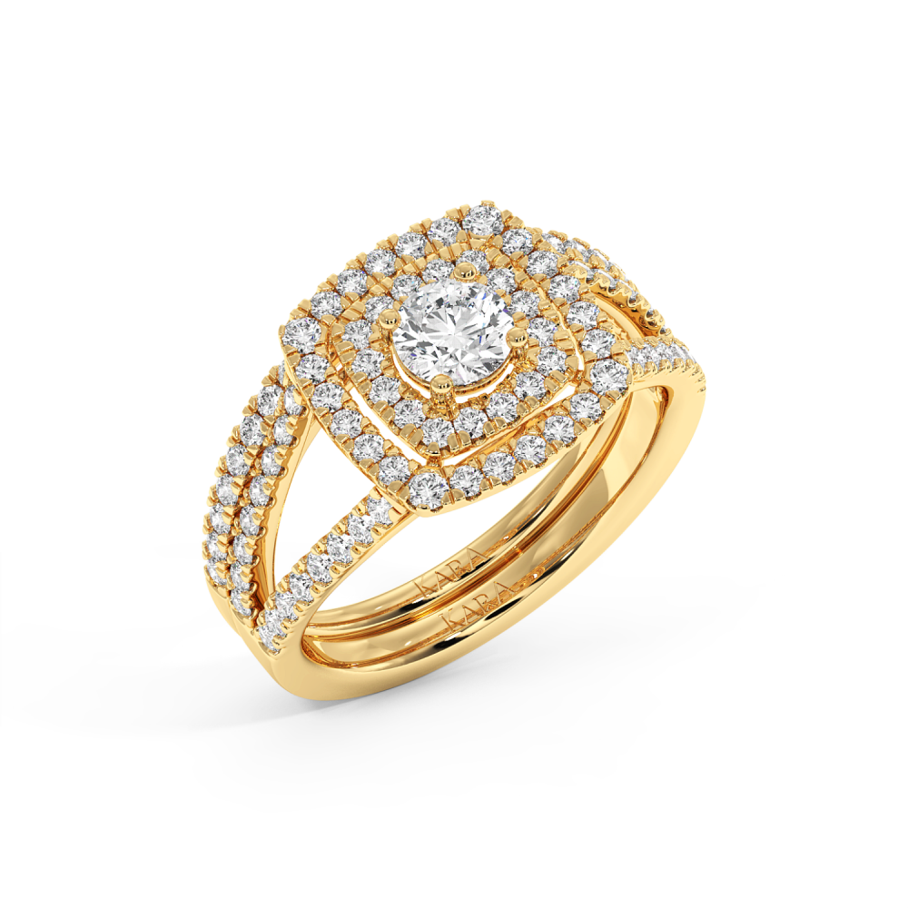 Set Inele cu Diamant central de 0.37 ct si Diamante laterale de 0.82 ct