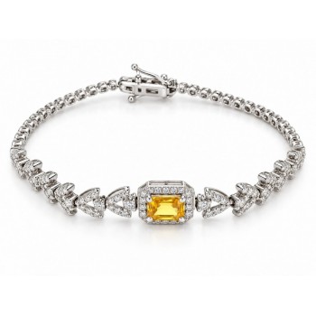 Bratara cu Safire Galbene de 1.01 ct si Diamante de  1.42 ct