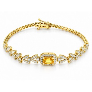 Bratara cu Safire Galbene de 1.01 ct si Diamante de  1.42 ct