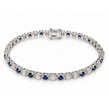 Bratara Tennis cu Safire de 2.51 ct si Diamante de  2.03 ct