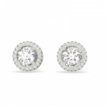 Cercei 3 piese cu Diamant central fiecare de 0.69 ct si diamante laterale de 0.44 ct