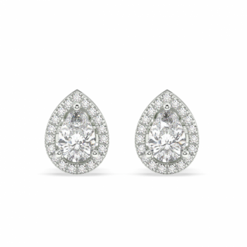 Cercei cu Diamant central de 0.50 ct fiecare si diamante laterale de 0.20 ct