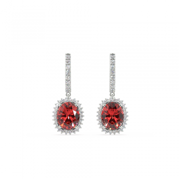 Cercei cu diamante de 0.57 ct si Rubine de 4.30 ct