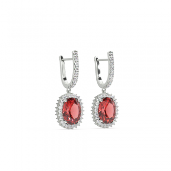 Cercei cu diamante de 0.57 ct si Rubine de 4.30 ct