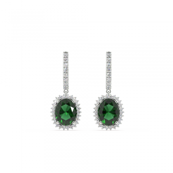 Cercei cu diamante de 0.57 ct si Smaralde de 4.30 ct