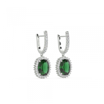 Cercei cu diamante de 0.57 ct si Smaralde de 4.30 ct