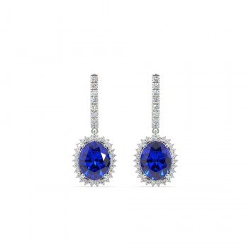 Cercei cu diamante de 0.57 ct si Tanzanit de 4.30 ct