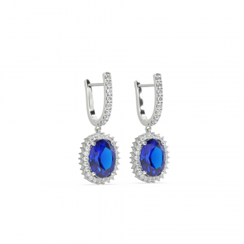 Cercei cu diamante de 0.57 ct si Tanzanit de 4.30 ct