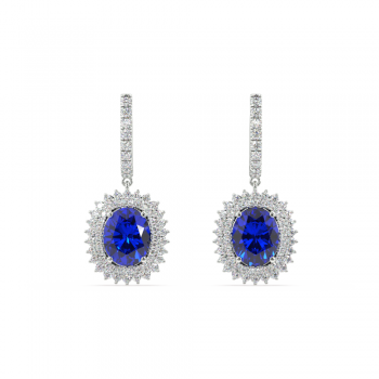 Cercei cu diamante de 1.21 ct si Tanzanit de 4.85 ct