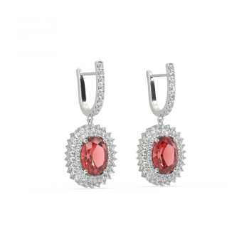 Cercei cu diamante de 1.21 ct si Rubine de 4.85 ct