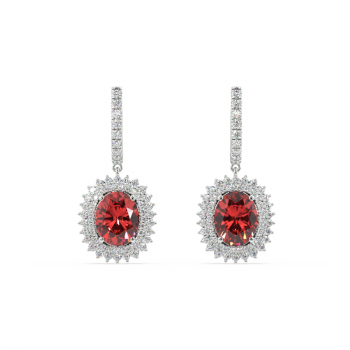 Cercei cu diamante de 1.21 ct si Rubine de 4.85 ct