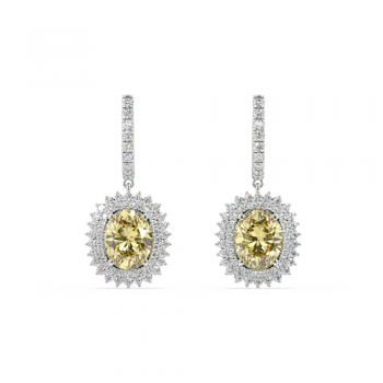 Cercei cu diamante de 1.21 ct si Safir Galben de 4.85 ct