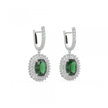 Cercei cu diamante de 1.21 ct si Smaralde de 4.85 ct