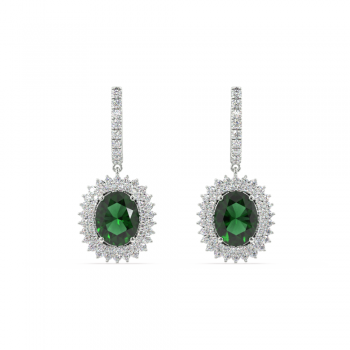 Cercei cu diamante de 1.21 ct si Smaralde de 4.85 ct