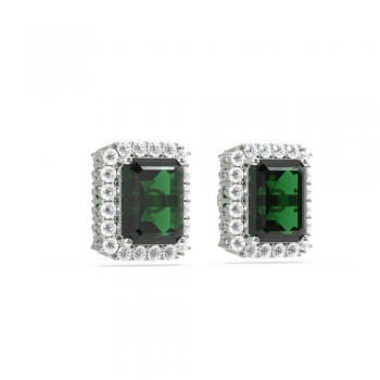 Cercei cu diamante de 0.37 ct si Smaralde de 2.98 ct
