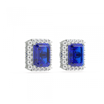Cercei cu diamante de 0.37 ct si Tanzanit de 2.98 ct