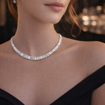 Colier tennis cu diamante baget de 5.60 ct si Diamante rotunde de 3.20 ct