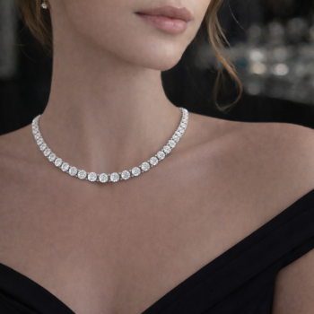 Colier Tennis cu diamante  de 14.34 ct