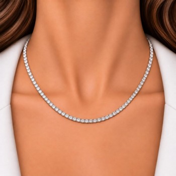 Colier Tennis cu diamante de 7.28 ct