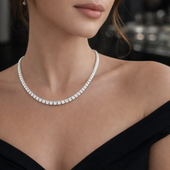 Colier Tennis cu diamante de 9.87 ct