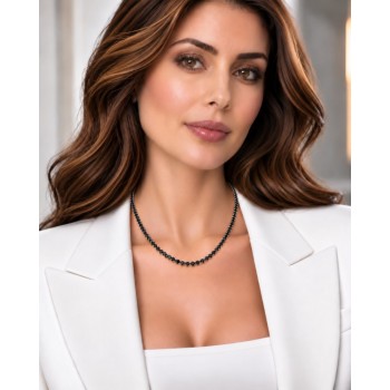 Colier Tennis cu diamante negre de 12.50 ct