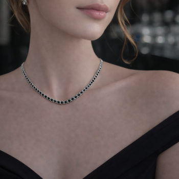 Colier Tennis cu diamante negre de 9.99 ct