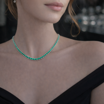 Colier Tennis cu Smaralde de 10.00 ct