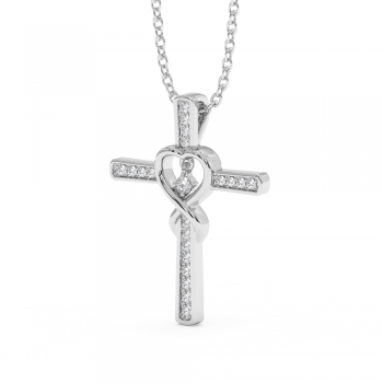 Pandantiv Cruciulita cu Diamante de 0.09ct