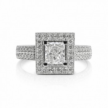 Inel cu Diamant central de 0.90 ct si diamante laterale de 1.22 ct