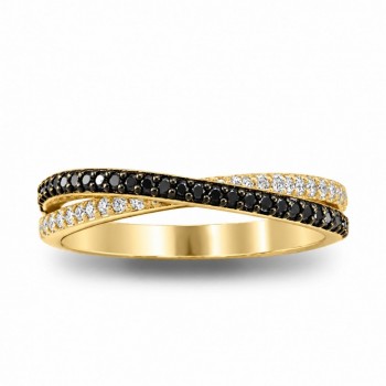 Inel cu Diamante albe de 0.15 ct si Diamante negre de 0.12 ct