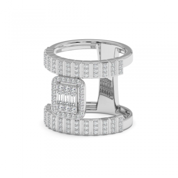 Inel cu Diamante Baget de 0.11 ct si diamante rotunde de 0.50 ct