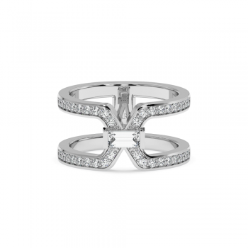 Inel cu Diamante Baget de 0.20ct si Diamante Rotunde de 0.36ct