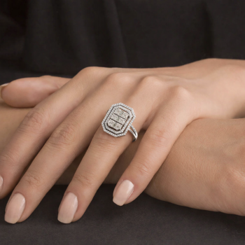 Inel cu Diamante Baget de 0.43 ct si diamante Rotunde de 0.83 ct