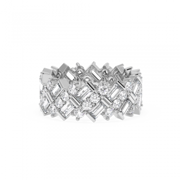 Inel cu Diamante Baget de 0.54ct si Diamante Rotunde de 1.53ct
