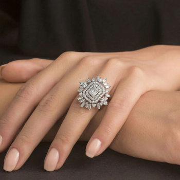 Inel cu Diamante Baget de 0.58ct si diamante rotunde de 0.71 ct