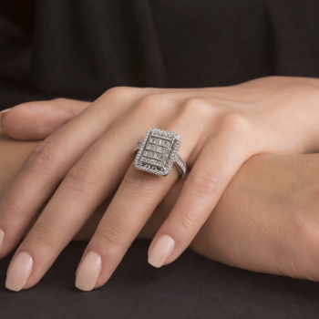 Inel cu Diamante Baget de 0.60 ct si diamante rotunde de 0,50 ct