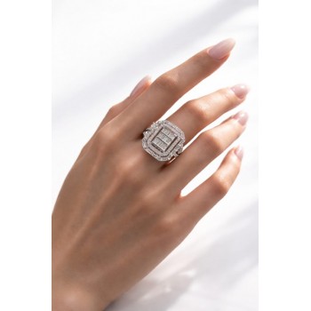 Inel cu Diamante Baget de 0.64 ct si diamante rotunde de 0,33 ct