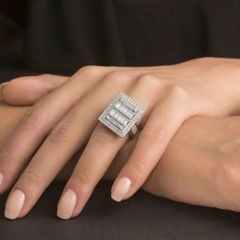 Inel cu Diamante Baget de 1.04 ct si diamante rotunde de 0.92 ct