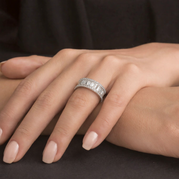 Inel cu Diamante Baget de 1.23 ct si diamante laterale de 0.45 ct