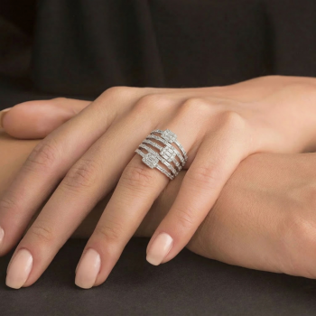 Inel cu Diamante Baget de 1,51 ct diamante rotunde de 0.35 ct