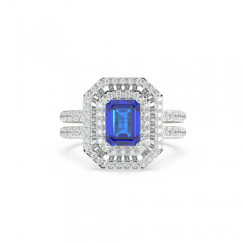 Inel cu Diamante de  0.56 ct si Safir de 1.09 ct