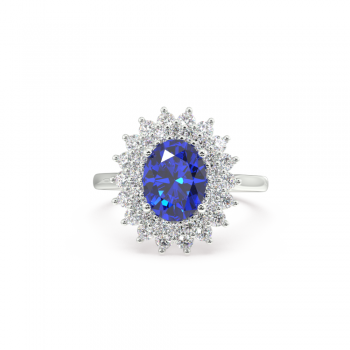 Inel cu Diamante de 0.70 ct si Safir de 1.61 ct