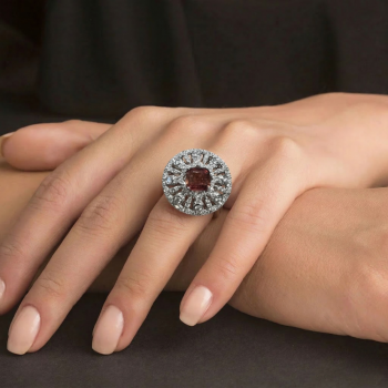 Inel cu Diamante de 0.93 si Turmalin de 1.60 ct