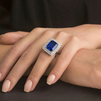 Inel cu Diamante de 1.03 ct. si Blue Quartz de 7.03 ct