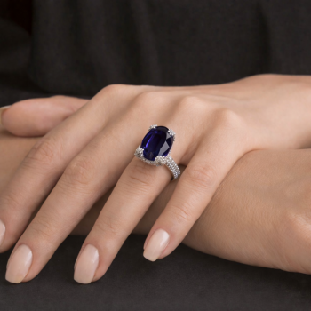 Inel cu diamante de 1.33 ct si Tanzanite de 5.92 ct
