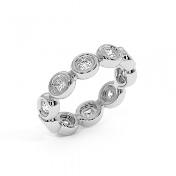 Inel Verigheta Semi Eternity cu Diamante de 0.82 ct