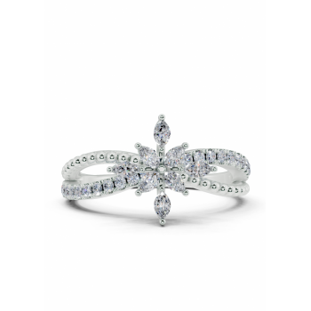 Inel cu diamante Marquise Cut de 0.13ct si diamante rotunde de 0.16ct