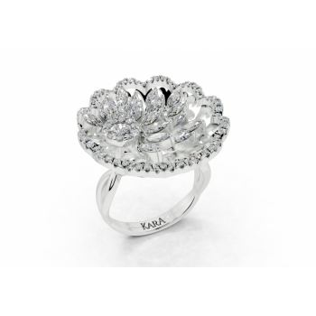 Inel cu diamante Marquise Cut de 0.63ct si diamante rotunde de 0.43ct