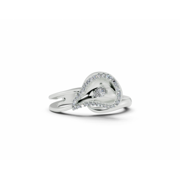 Inel cu diamante Pear Cut de 0.05ct si diamante rotunde de 0.06ct